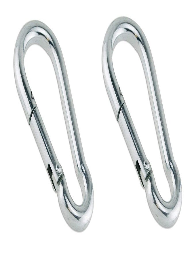 Pups&Pets مشبك عين معدني متين متعدد الاستخدامات من Pups&Pets - مثالي لربط طوق الكلب، سلسلة مفاتيح، مشروع DIY، لون فضي (عبوة من قطعتين) (خطاف أمان) - Image 1